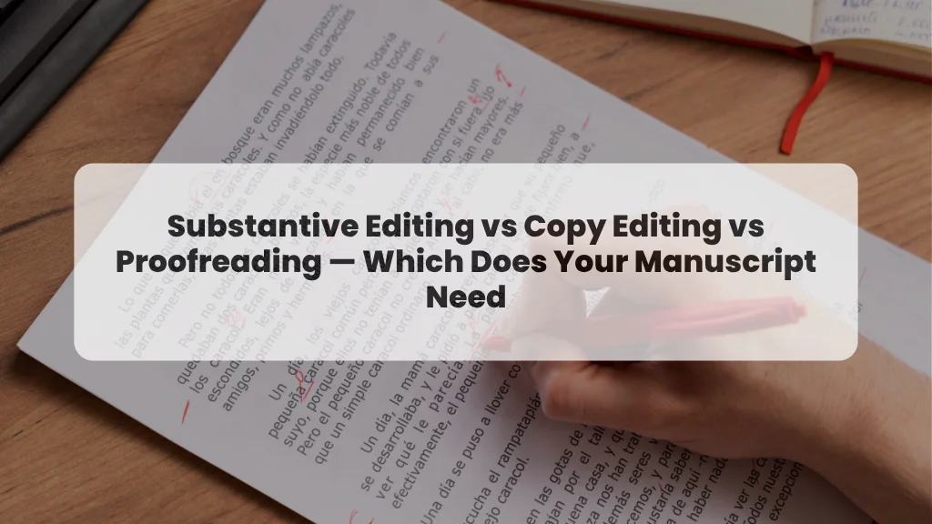 Substantive editing vs copy editing vs proofreading for academic manuscripts